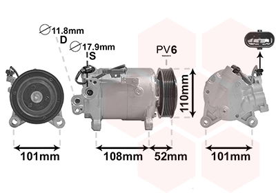 Kompressor, Klimaanlage Van Wezel 0600K566 von Van Wezel