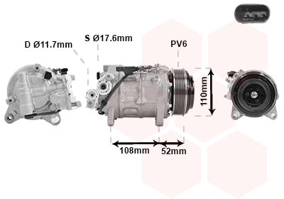 Kompressor, Klimaanlage Van Wezel 0600K601 von Van Wezel