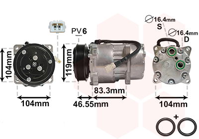 Kompressor, Klimaanlage Van Wezel 0900K161 von Van Wezel