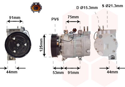 Kompressor, Klimaanlage Van Wezel 1300K259 von Van Wezel