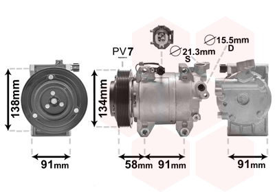 Kompressor, Klimaanlage Van Wezel 1300K344 von Van Wezel