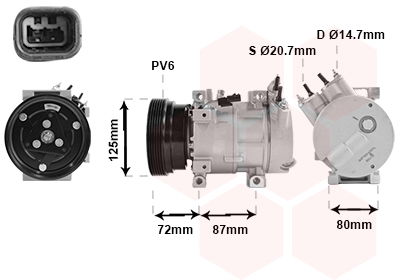 Kompressor, Klimaanlage Van Wezel 1300K429 von Van Wezel