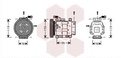 Kompressor, Klimaanlage Van Wezel 1700K031 von Van Wezel