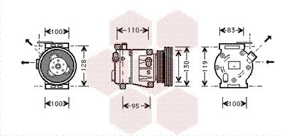 Kompressor, Klimaanlage Van Wezel 1700K035 von Van Wezel