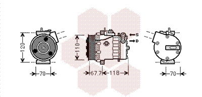 Kompressor, Klimaanlage Van Wezel 1700K384 von Van Wezel