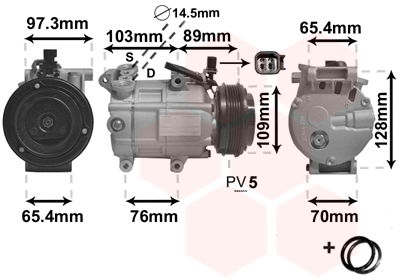 Kompressor, Klimaanlage Van Wezel 1800K391 von Van Wezel