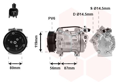 Kompressor, Klimaanlage Van Wezel 1800K393 von Van Wezel