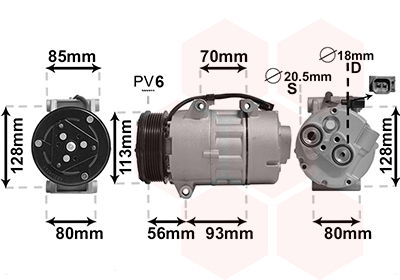 Kompressor, Klimaanlage Van Wezel 1800K416 von Van Wezel