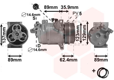 Kompressor, Klimaanlage Van Wezel 1800K433 von Van Wezel