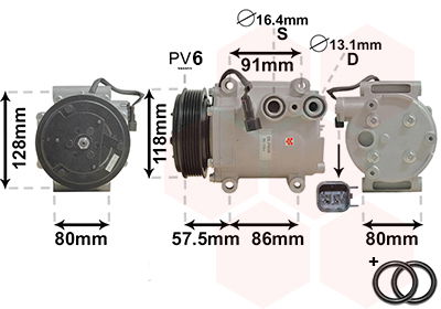 Kompressor, Klimaanlage Van Wezel 1800K451 von Van Wezel