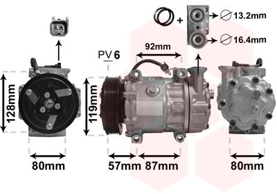 Kompressor, Klimaanlage Van Wezel 1800K468 von Van Wezel