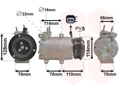 Kompressor, Klimaanlage Van Wezel 1801K711 von Van Wezel