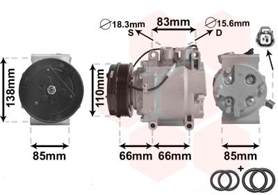 Kompressor, Klimaanlage Van Wezel 2500K260 von Van Wezel