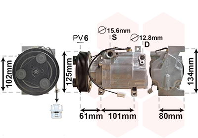 Kompressor, Klimaanlage Van Wezel 2700K207 von Van Wezel