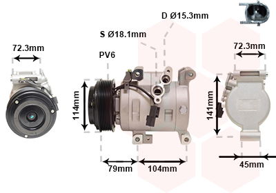 Kompressor, Klimaanlage Van Wezel 2701K702 von Van Wezel