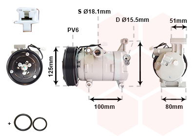 Kompressor, Klimaanlage Van Wezel 2701K703 von Van Wezel