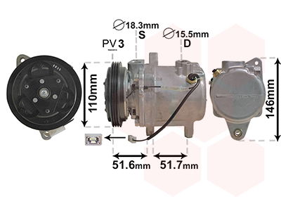 Kompressor, Klimaanlage Van Wezel 2901K157 von Van Wezel