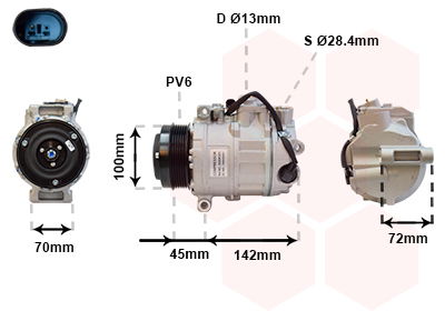 Kompressor, Klimaanlage Van Wezel 3000K351 von Van Wezel