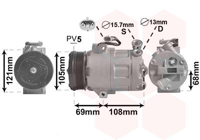 Kompressor, Klimaanlage Van Wezel 3700K138 von Van Wezel