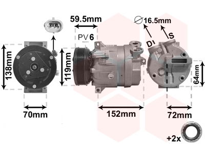 Kompressor, Klimaanlage Van Wezel 3700K279 von Van Wezel