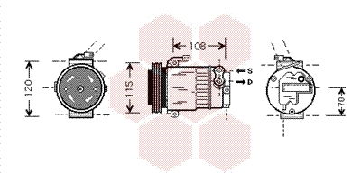 Kompressor, Klimaanlage Van Wezel 3700K312 von Van Wezel