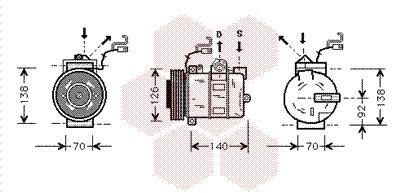 Kompressor, Klimaanlage Van Wezel 3700K327 von Van Wezel