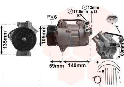 Kompressor, Klimaanlage Van Wezel 3700K437 von Van Wezel