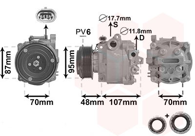 Kompressor, Klimaanlage Van Wezel 3700K659 von Van Wezel