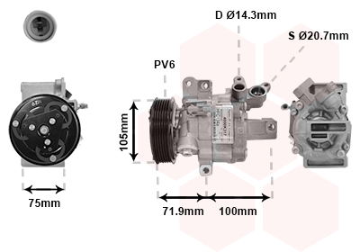 Kompressor, Klimaanlage Van Wezel 4000K317 von Van Wezel