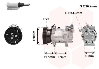 Kompressor, Klimaanlage Van Wezel 4300K281 von Van Wezel