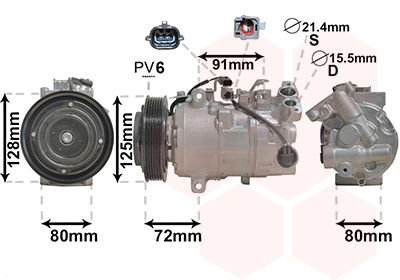 Kompressor, Klimaanlage Van Wezel 4300K628 von Van Wezel