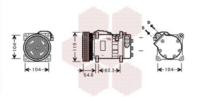 Kompressor, Klimaanlage Van Wezel 5800K281 von Van Wezel