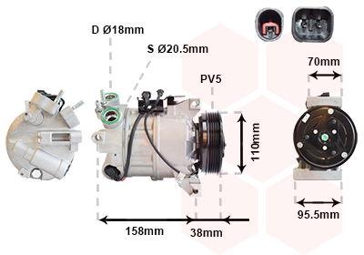 Kompressor, Klimaanlage Van Wezel 5900K143 von Van Wezel