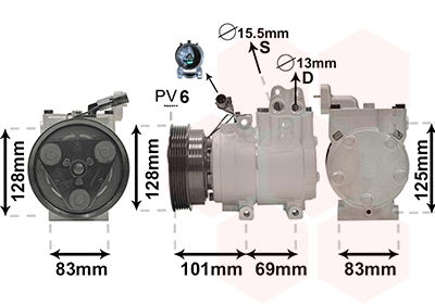 Kompressor, Klimaanlage Van Wezel 8200K159 von Van Wezel