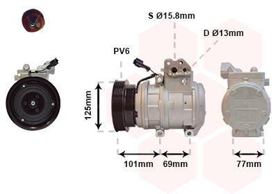 Kompressor, Klimaanlage Van Wezel 8200K208 von Van Wezel