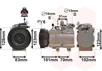 Kompressor, Klimaanlage Van Wezel 8200K219 von Van Wezel