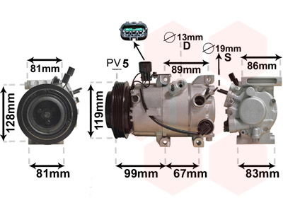 Kompressor, Klimaanlage Van Wezel 8200K414 von Van Wezel