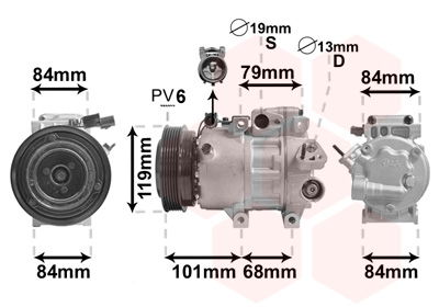 Kompressor, Klimaanlage Van Wezel 8200K422 von Van Wezel