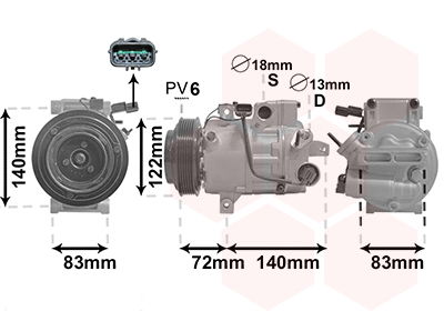 Kompressor, Klimaanlage Van Wezel 8201K705 von Van Wezel