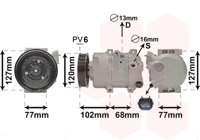 Kompressor, Klimaanlage Van Wezel 8201K713 von Van Wezel