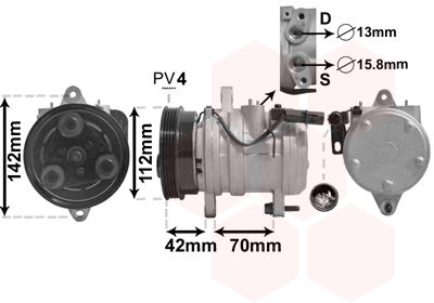 Kompressor, Klimaanlage Van Wezel 8300K168 von Van Wezel