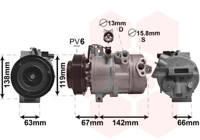 Kompressor, Klimaanlage vorne Van Wezel 8300K216 von Van Wezel