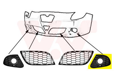 Lüftungsgitter, Stoßfänger vorne links Van Wezel 0113593 von Van Wezel