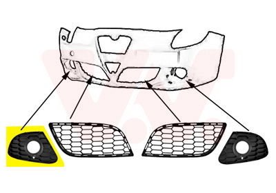 Lüftungsgitter, Stoßfänger vorne rechts Van Wezel 0113594 von Van Wezel