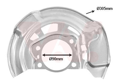 Spritzblech, Bremsscheibe Vorderachse links Van Wezel 5420371 von Van Wezel