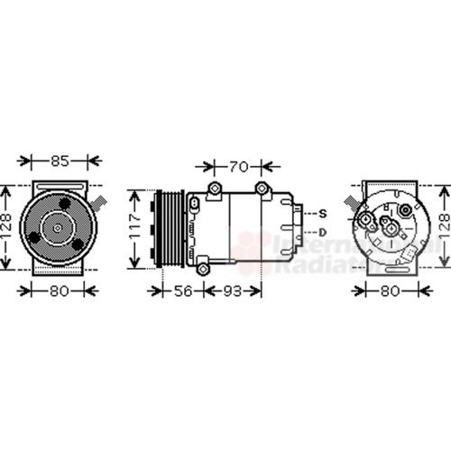 Van Wezel 1800K416 Kompressor, Klimaanlage von Van Wezel