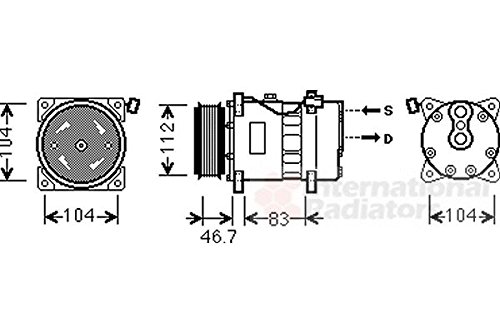 Van Wezel 5800K288 Kompressor, Klimaanlage von Van Wezel