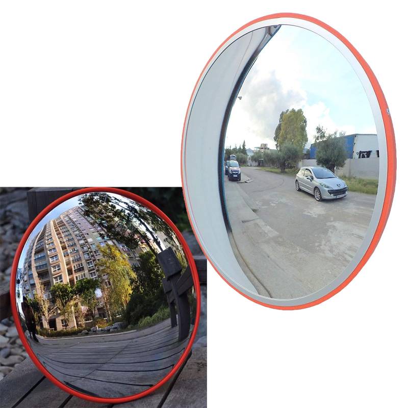 Blind Road Mirror 60CM, 130° Wide Angle Driveway Road Convex Safety Traffic Mirror, Verkehrsspiegel, konvexer Einfahrtsspiegel mit Halterung für Einfahrten, Garagen, Büros von Vandise