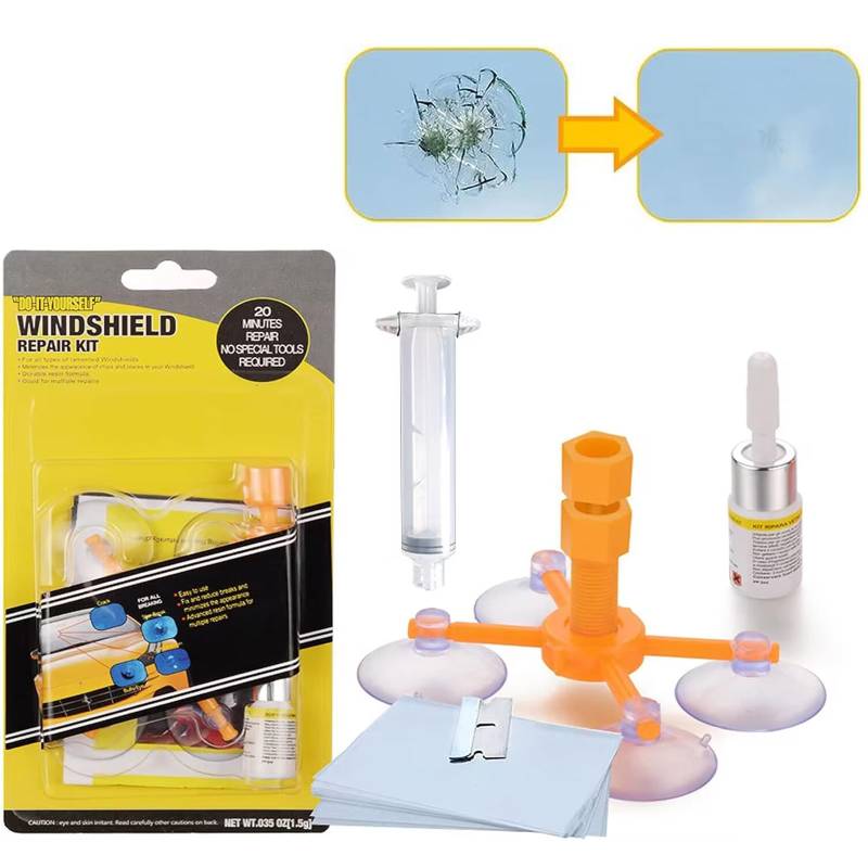 Vanwoke Car Windschutzscheibe Reparatur Kit Werkzeug für Auto Chip und Riss,Glas Reparatur Flüssigkeit,Windshield Repair Kit für Auto-Glas, Risse, Zielscheibe,in Sternform und Risse in Halbmondform von Vanwoke