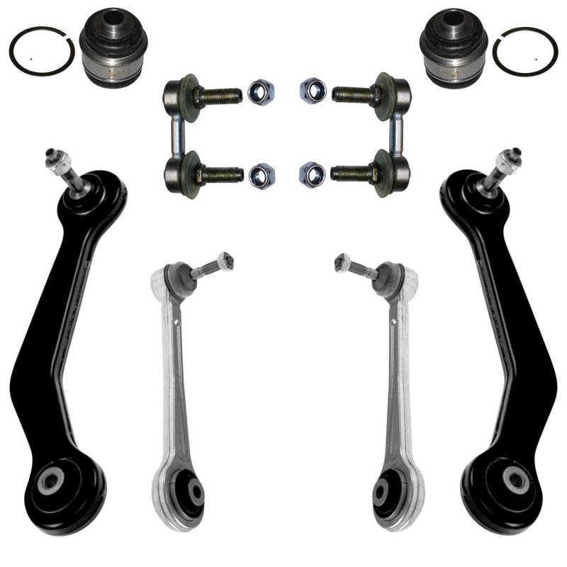 1x Querlenkersatz 8 Teile: Querlenker Führungslenker Kugelgelenk Koppelstange Hinterachse links rechts von various
